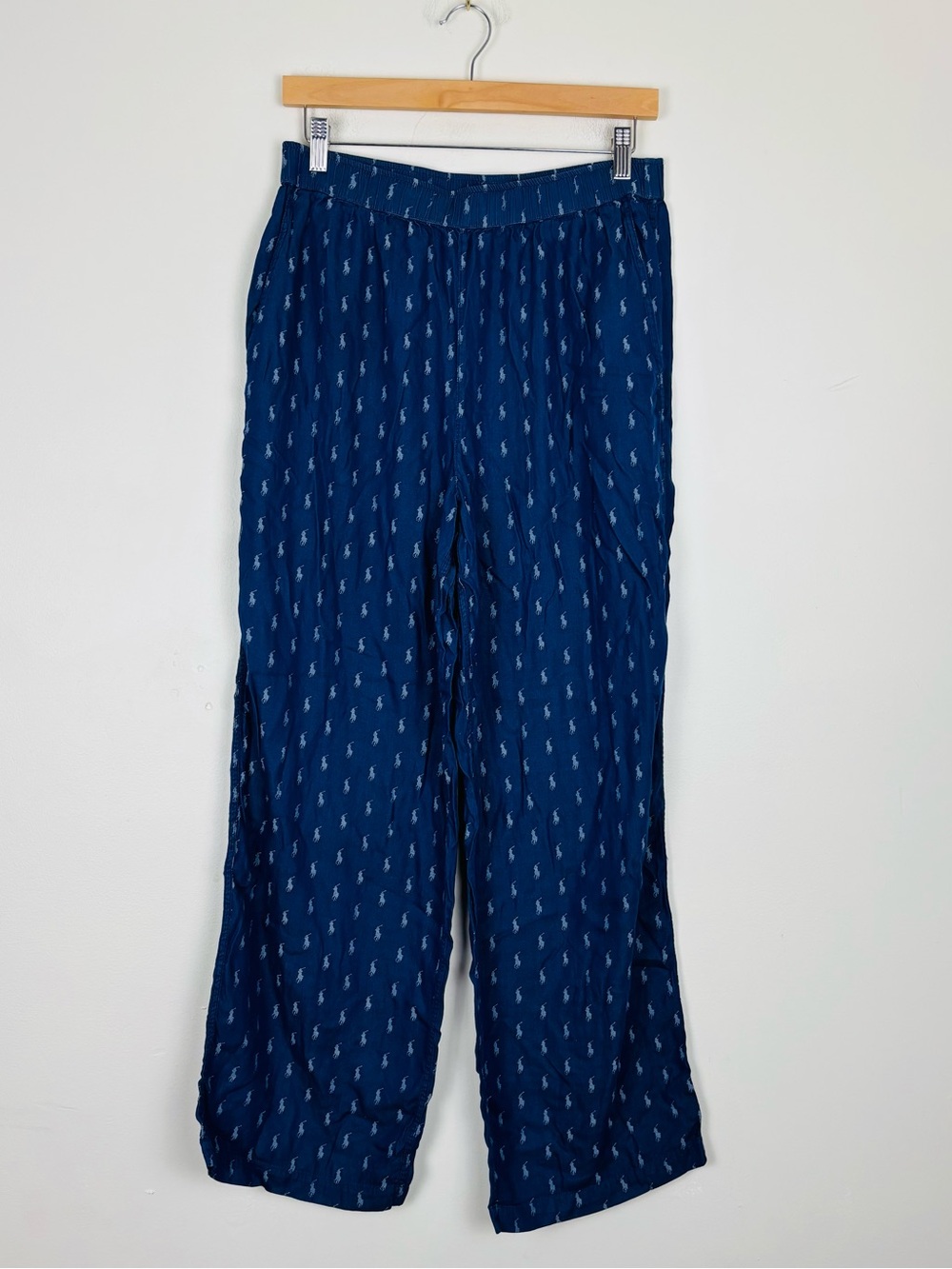 Polo Ralph Lauren Blue Overall Polo Pony Print Pajama Bottoms. Medium